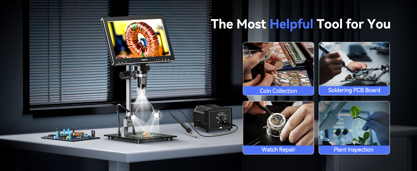 TOMLOV DM9 Max Soldering & Coin Microscope--The Most Useful Tool for You!