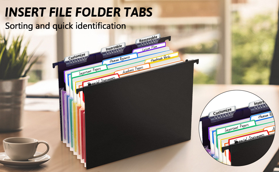 Heltrappe Plastic Expanding Hanging File Folders for