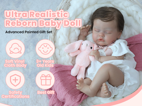 【リボーンドール】 Quinbee 19inch Unpainted Kit Quinbee Reborn Baby Doll Kit with Cloth