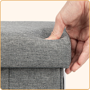 grey ottoman with storage