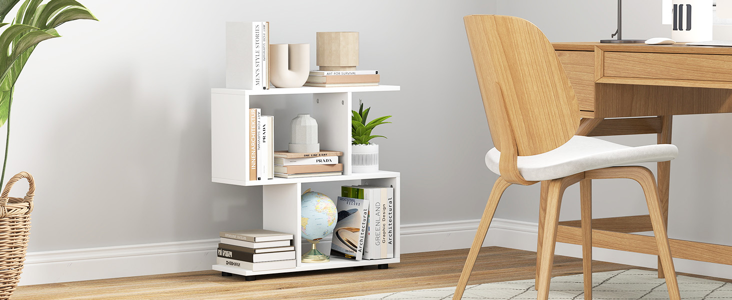 2 Tier Geometric Bookshelf