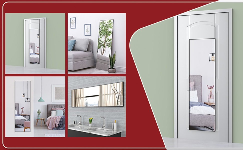BEAUTME Full Length Mirror, Big Tall Mirror Door Mirror