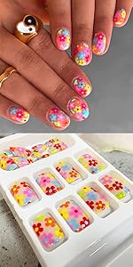 LW-178 Flower Fake Nails