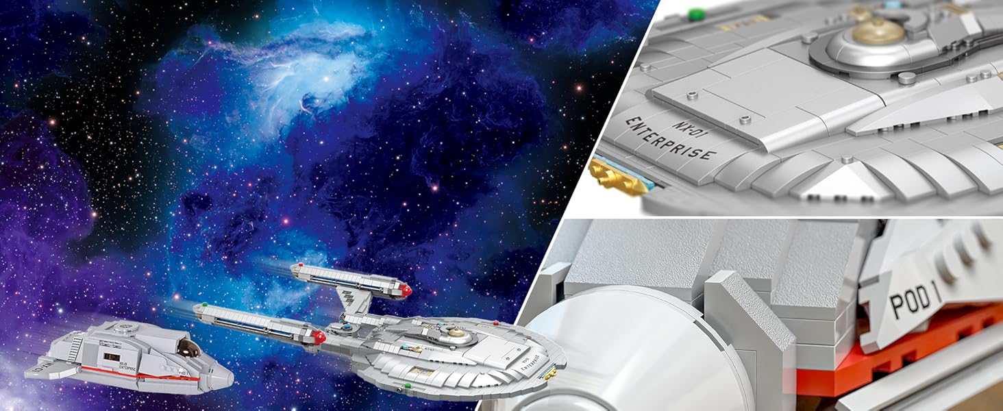BlueBrixx Star Trek USS Enterprise NCC1701 D Displaymodell/Großmaßstab Bausatz mit 1971