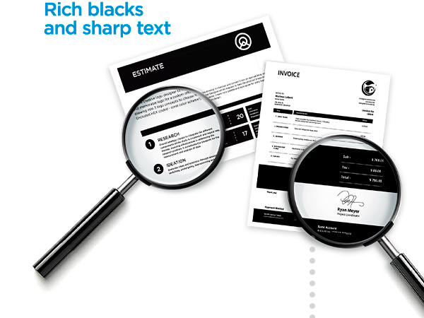 original hp toner print sharp black text recycled cartridges high air quality secure printing