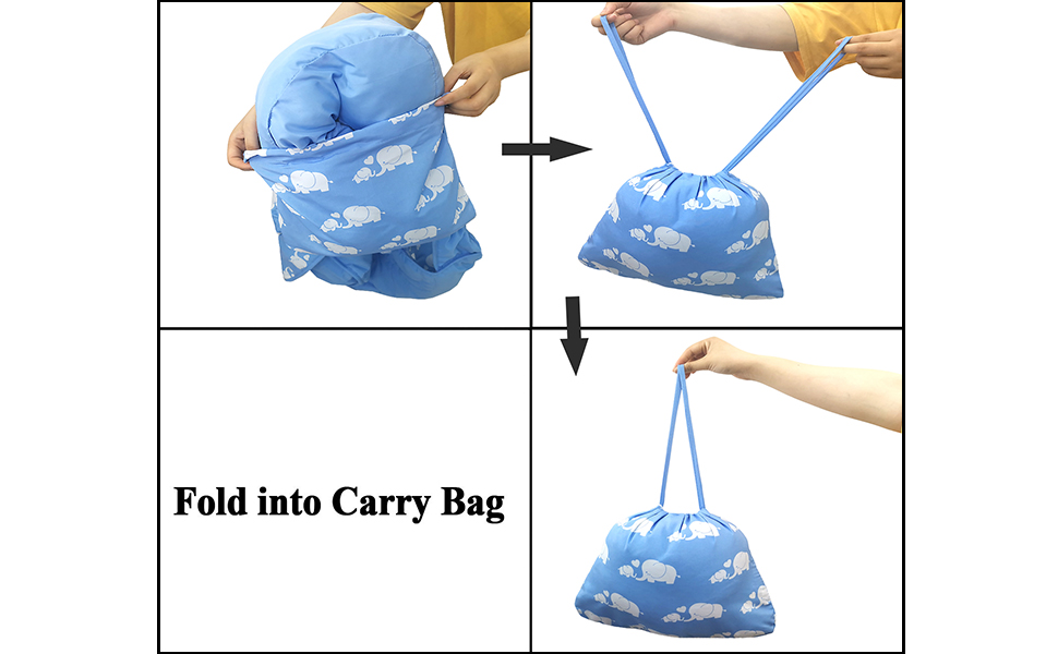 blue grocery cart cover with carry bag