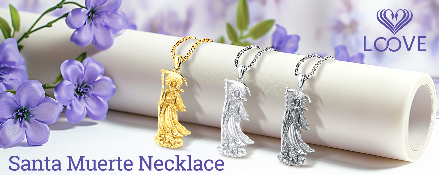 santa muerte necklace