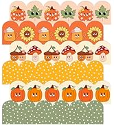 FYSUIMU 60 Pcs Fall Cartoon Bulletin Board Borders Retro Pumpkin Leaves Mushroom Scalloped Border...