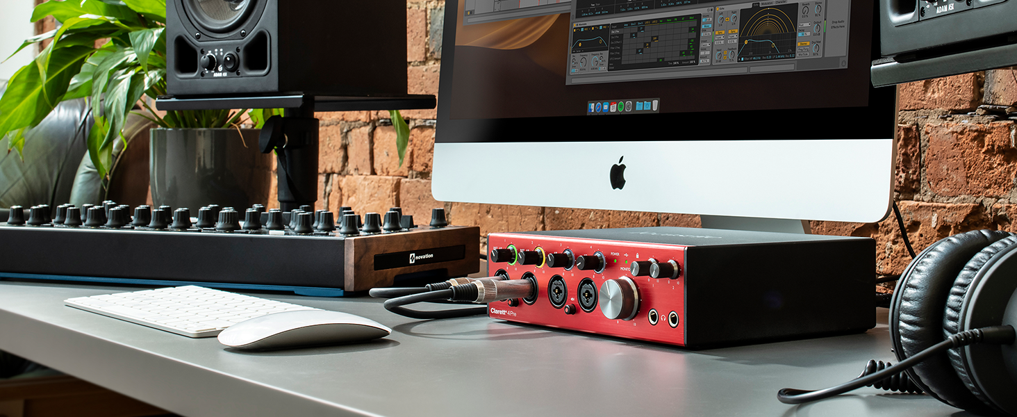 Four Clarett+ mic preamps