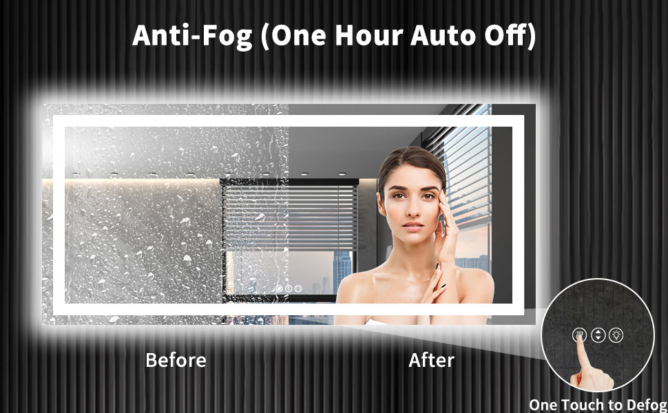 anti fog led bathroom mirror