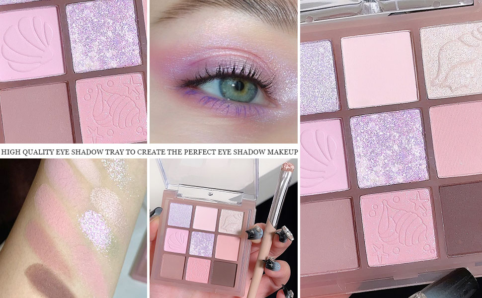 9Color Purple Nude Pink Colorful Eyeshadow Palette Makeup