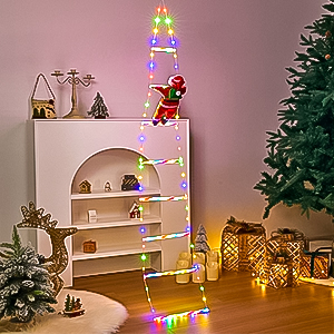 Amazon.co.jp: クリスマス イルミネーション サンタ はしご