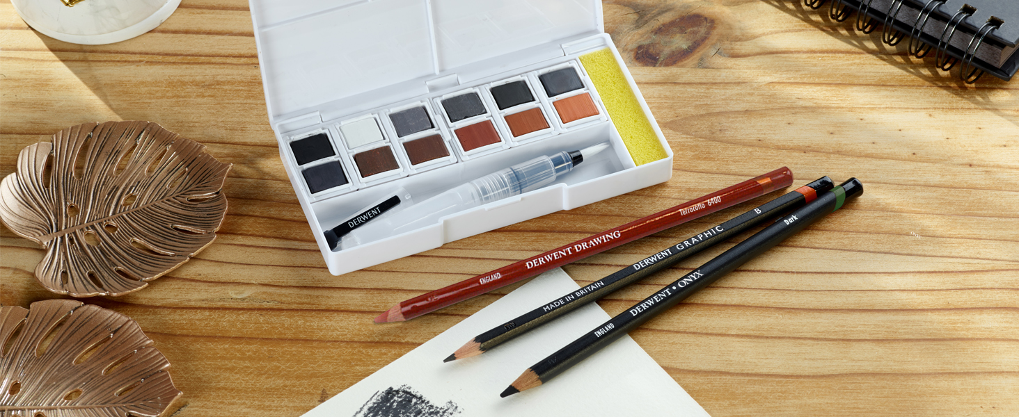 Derwent Shade & Tone Mixed Media Set, 16 Piece Set, Natural Paint