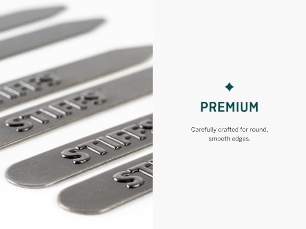 10-Pack Assorted Non-Magnetic Brass Collar Stays By Würkin Stiffs