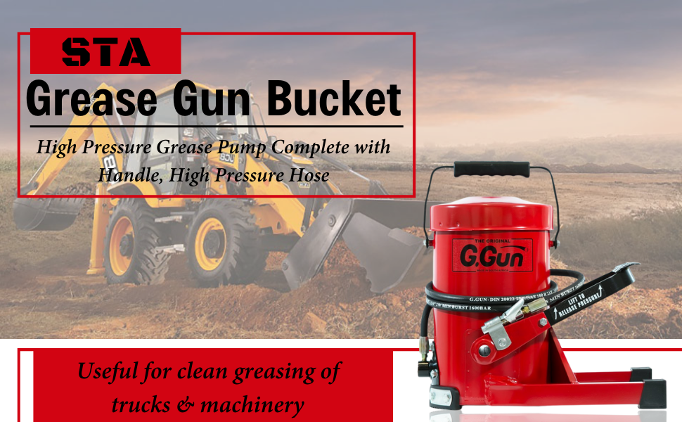 STA Grease Gun Bucket High Pressure Grease Pump Complete with Handle