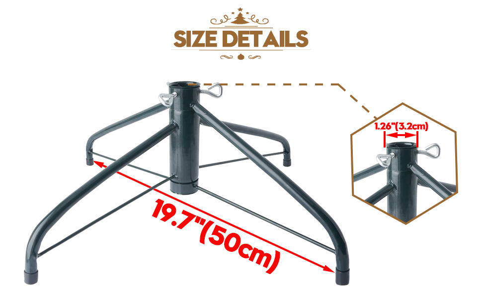 AddGrace Folding Christmas Tree Stand Metal Tree Stand Fits 1.25 Inch