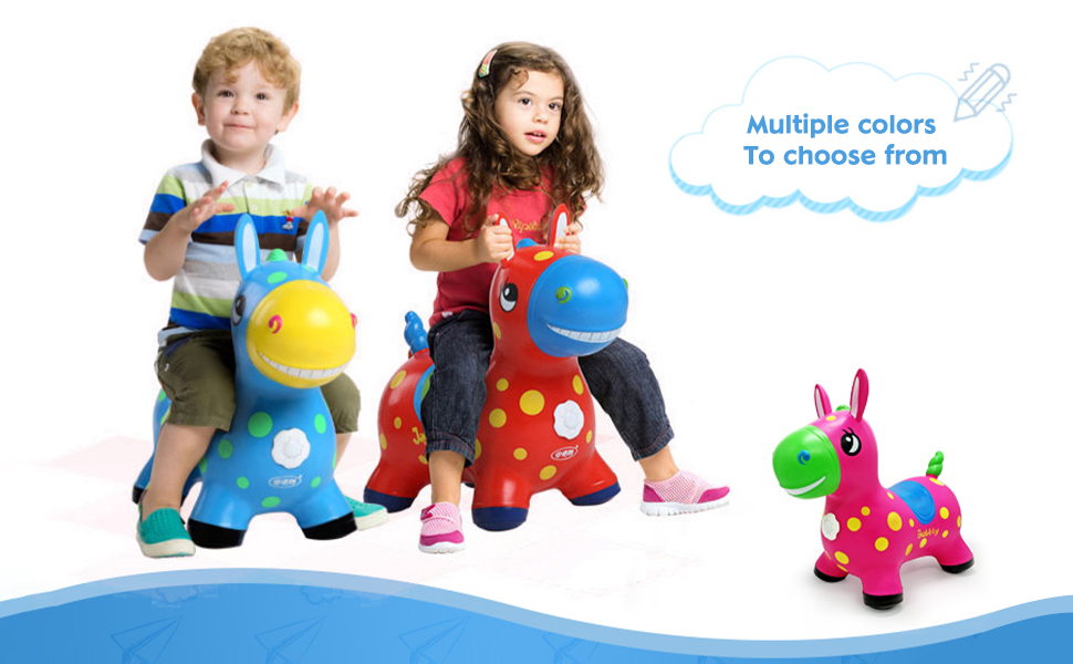 NUKied Hüpftier Hippo mit Handpumpe|Kinder Hüpfpferd Pumpe | Best Eco ...