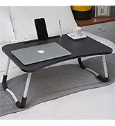 Laptop Bed Table Breakfast Tray with Foldable Legs Portable Lap Standing Desk Notebook Stand Read...
