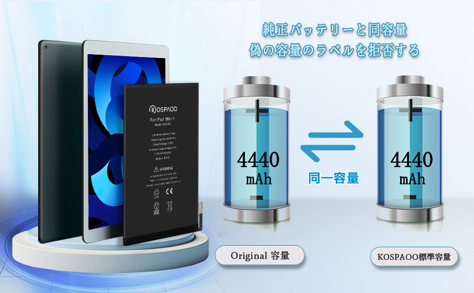 Amazon.co.jp: KOSPAOO for iPad mini バッテリー 第1世代 互換