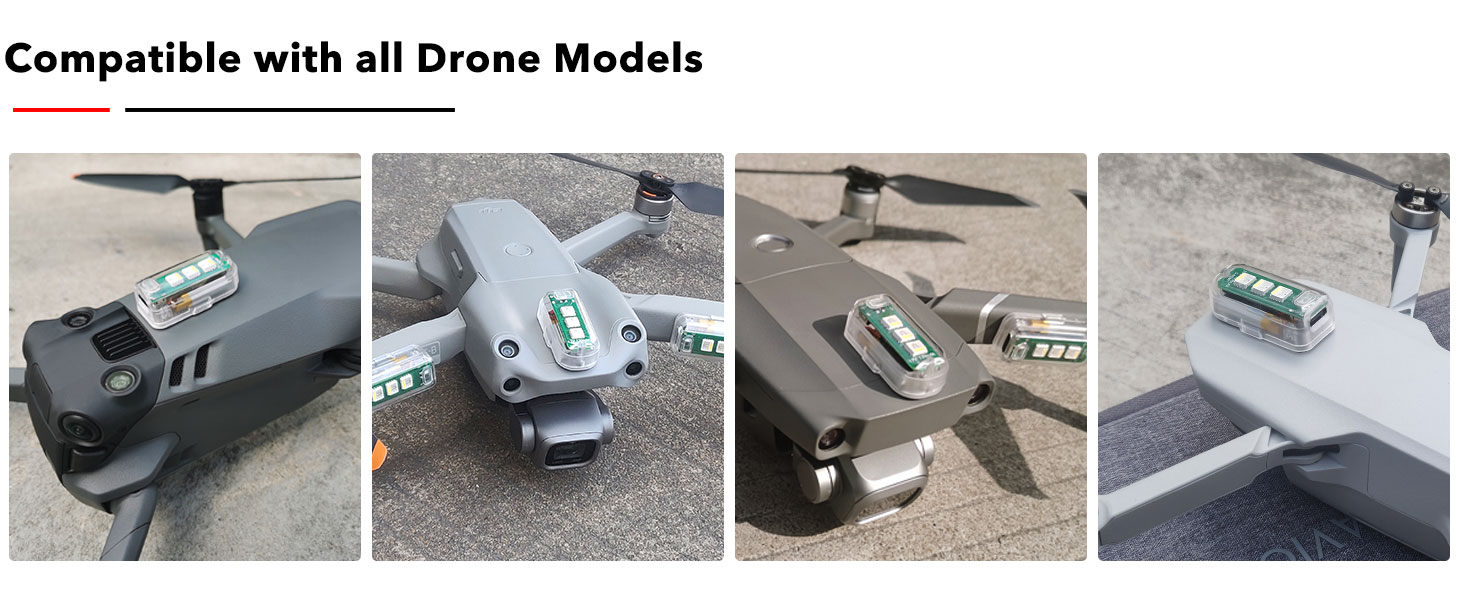 SYMIK GS350 Drone Strobe Light, 3.5 KM Visibility Distance/3 Light Colors for DJI Mini 3 Pro, Mini 2