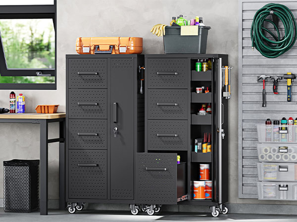 Amazon.com: Yizosh Metal Garage Storage Cabinet with 4