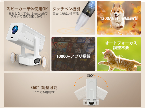Amazon.co.jp: プロジェクター 家庭用【 1200ANSI 超絶明く