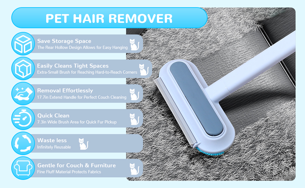 Multifunctional HairRemoval Brush,4 in 1 Pet Hair Removal Tool, Reusable Pet Hair Remover for Carpet Car Glass (1PC) 14 aplus content image