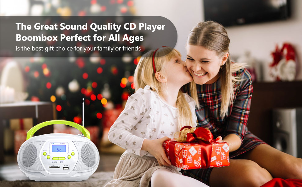 Amazon.com: YOWGULF Portable CD Player Bluetooth Boombox Speaker with ...