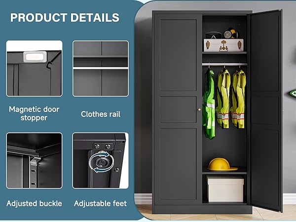 Amazon.com: MIIIKO Wardrobe Closet with 2 Doors, 72