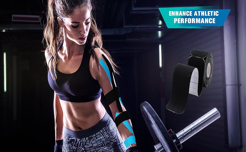 kinesiology tape black precut 3 rolls