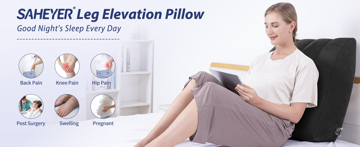 Leg Elevation Pillow, Inflatable Wedge Pillow, SAHEYER Comfort Bed