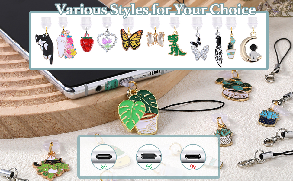 Cute charms mobile phone dust plug