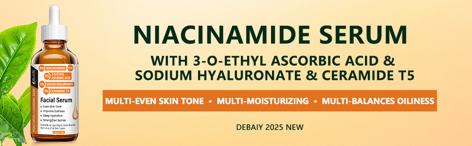 NIACINAMIDE SERUM WITH 3-0-ETHYL ASCORBIC ACID &SODIUM HYALURONATE & CERAMIDE T5