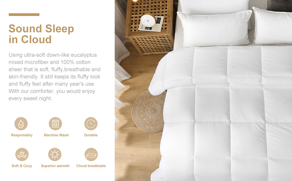 DWR Full/Queen 100 Cotton Down Alternative Comforter