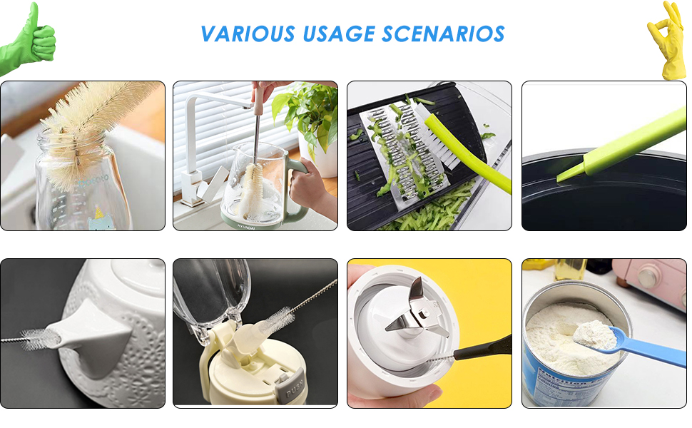 6 Bottle Cleaner Brush, Bottle Cleaner Brush Set, Water