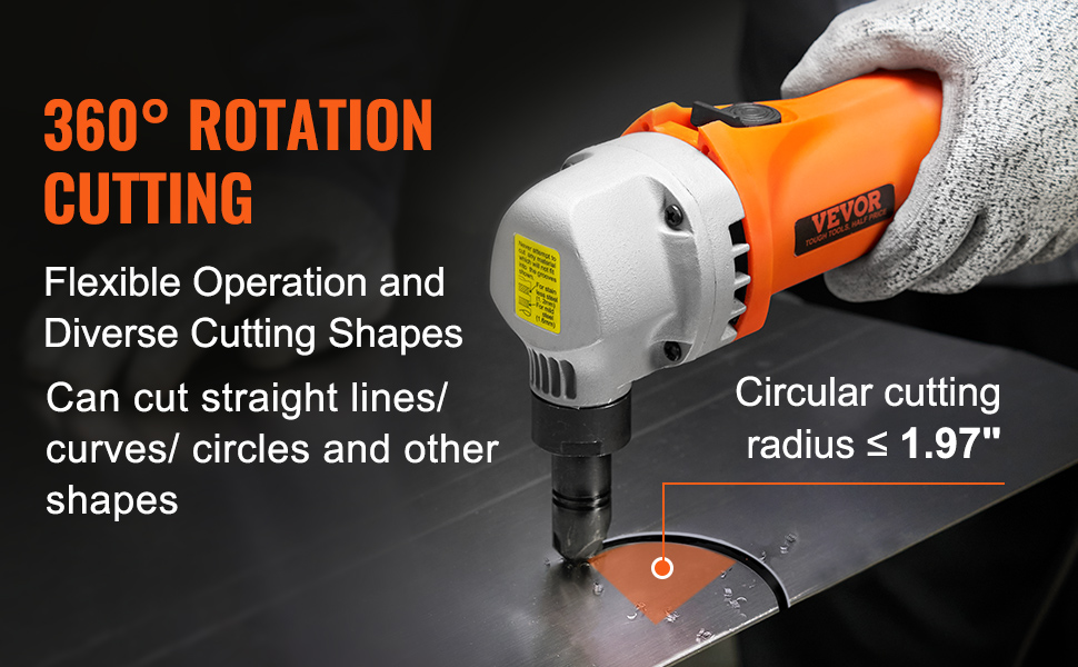 VEVOR Sheet Metal Nibbler, 550W Powerful 2200 RPM High Speed, 360