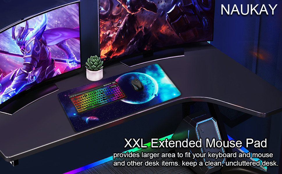 Amazon.com: Naukay Gaming Mouse Pad, 31.5x15.7 inch Large Extended