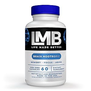 twist cap bottle 60 non gmo capsules brain supplement support focus supplements memory nootropics 