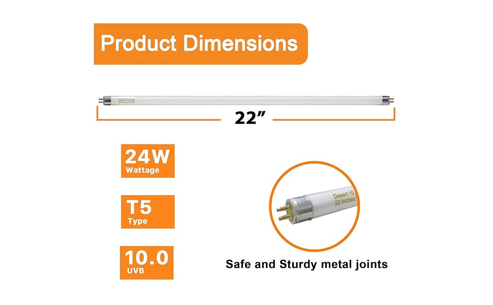 22 inch T5 10.0 UVB Reptile Light Bulb