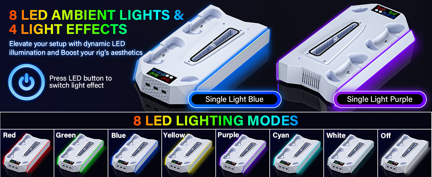 ps5 cooling stand with led rgb light