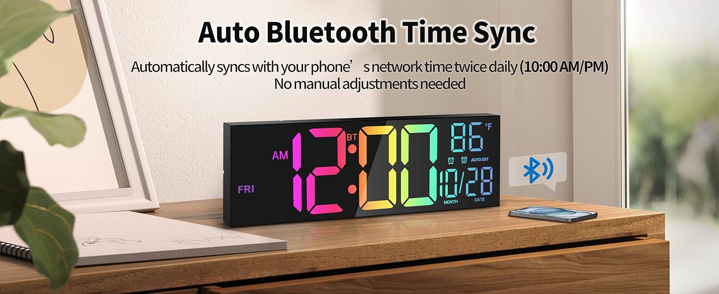 large digital wall clock