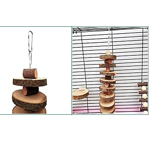 Small Animal Chews Toy Natural Apple Wood Block Cage Hanging Molars Treats Snack for Hamsters
