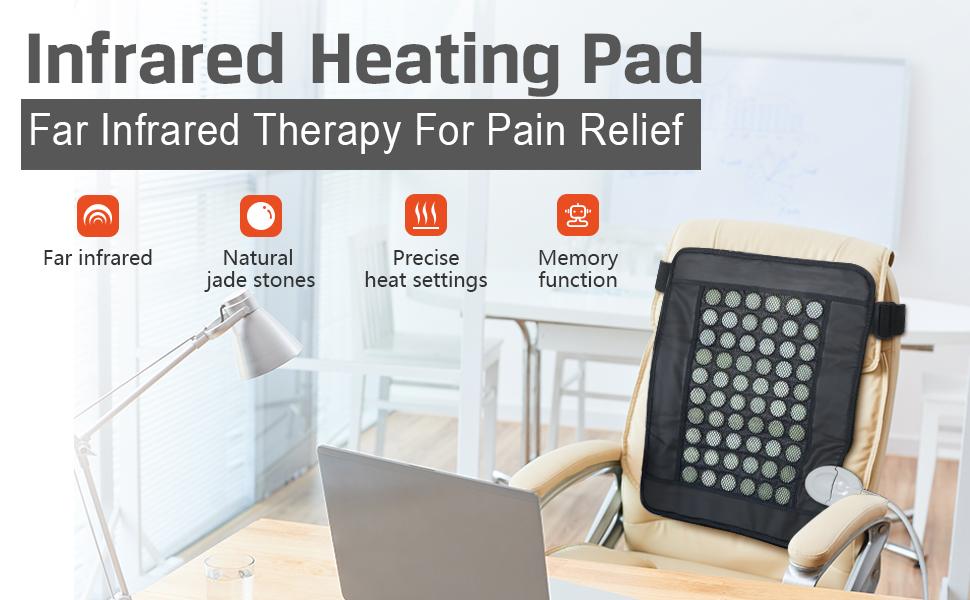 UTK Natural Jade Far Infrared Pad, Infrared Heating Pad for Back, Smart