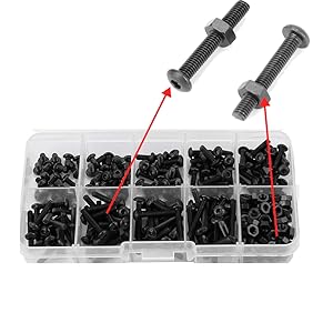 Amazon | 丸頭ボルト なべ頭六角ネジセット 六角穴付きボルトセット 黒