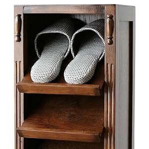木彫り　物入れ　昭和レトロ　骨董　アンティーク　オブジェ　収納　スリッパラック Amazon｜スリッパラック 木製 アンティーク レトロ 5段 5足