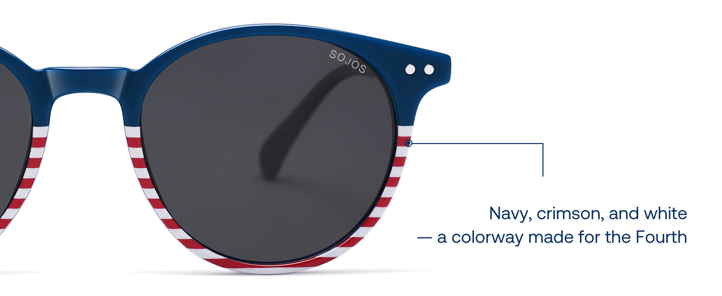 SOJOS Small Round Classic Polarized Sunglasses for Women Men Vintage Style UV400 Lens SJ2113