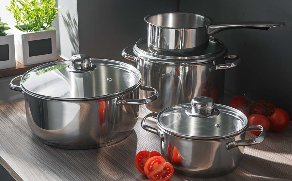 CONJUNTO DE COZINHAS; CONJUNTO DE COZINHAS; CONJUNTO DE PANELAS E PANELAS; Utensílios de cozinha antiaderente; Utensílios de cozinha de aço inoxidável