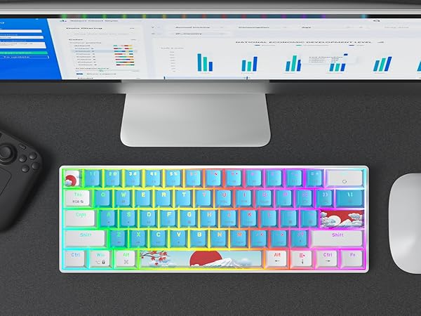 Amazon.com: Ussixchare 60 Percent Gaming Keyboard Portable