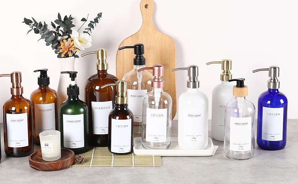 Shampoo and Conditioner Dispenser, 16.9oz Refillable