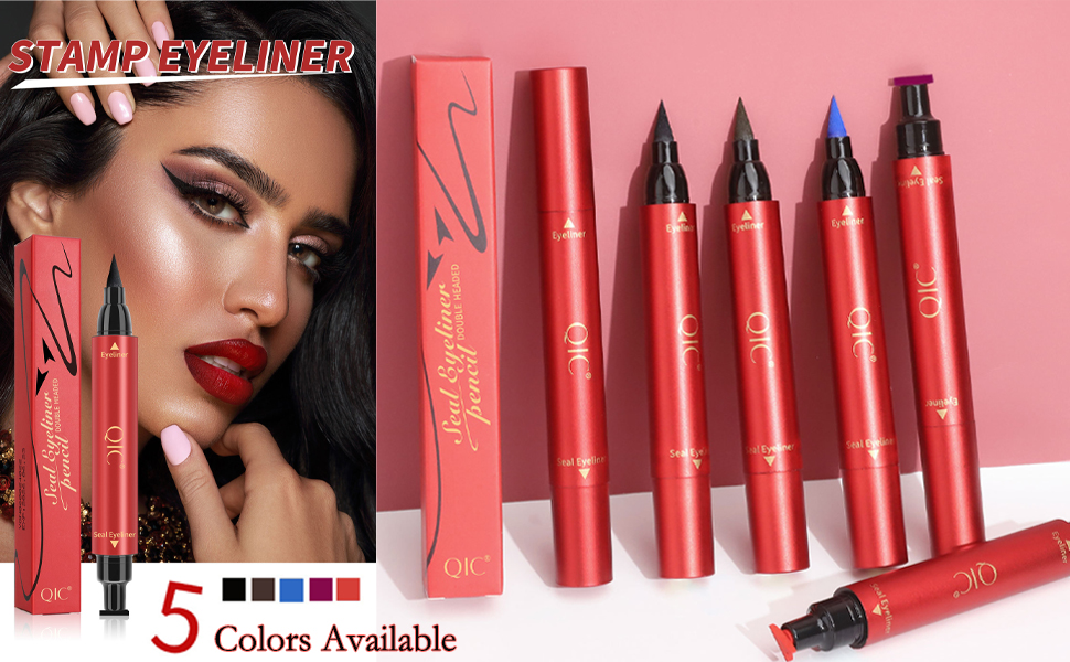 blue purple black red eyeliner liquid eye cat stamp shapes liner pencils winged for women waterproof